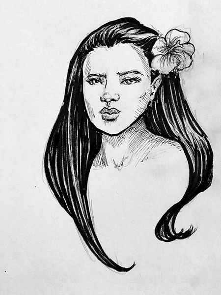 portrait ink sketch
